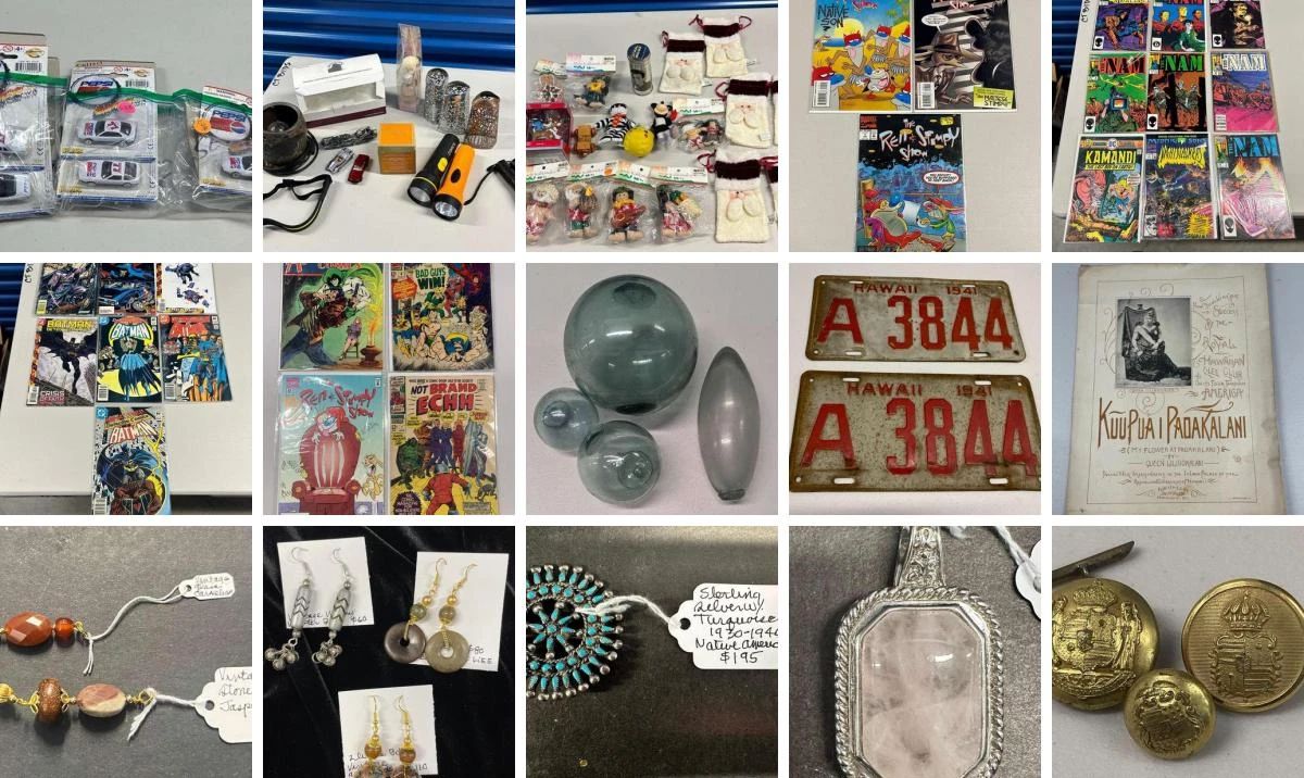HAPPY HAWAIIAN COLLECTIBLES CTBids Online Auction • Bidding Ends 07/10/25 • Pickup 07/12/25
Aloha! Welcome to our Happy Hawaiian Collectibles Auction! This auction features antique Hawaiiana collectibles including ephemera, books, music, postcards, yearbooks, photos, a 14k ring and more. You will also find modern and vintage collectibles including comics, toys and more. Also featured in this auction are exquisite pieces of jewelry by the one and only Myrna Lee Chang, perfect for gifts and dare we say, Christmas! There's something for everyone!