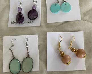 HHC525 - Myrna Lee Chang Mother-of- Pearl, Glass, & Other Earrings