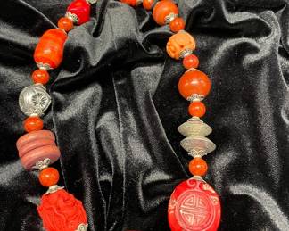 HHC403 - Myrna Lee Chang Red Coral Necklace