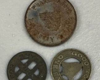 HHC165 - Vintage Collectible Tokens - Pearl Harbor Drivers' Assn. Hawaii, 1930s LA Railway, 1924 HRT