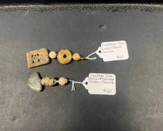 HHC452 Myrna Lee Chang 2 Vintage Jade Pendants