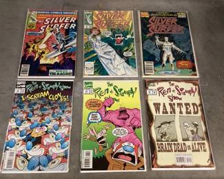 HHC012 THREE SILVER SURFER AND THREE REN AND STIMPY COMICS