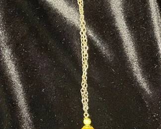 HHC418 - Myrna Lee Chang Golden Freshwater 2-Pearl Necklace 12”