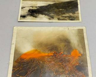 HHC128 - Two VERY RARE 1920s Photographs Hawaii Volcano Big Island Ephemera