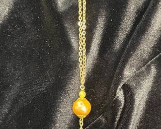 HHC416 - Myrna Lee Chang Golden Freshwater 2-Pearl Necklace 13”