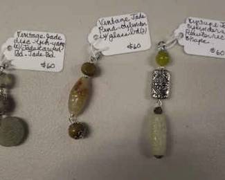 HHC491 LOT OF Three Myrna Lee Chang Pendants With Natural Stone Beads