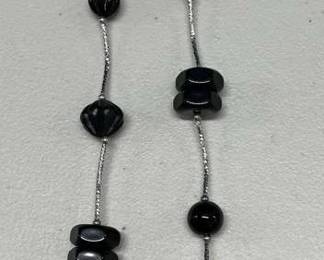 HHC413 - Myrna Lee Chang Black Onyx Necklace 24”