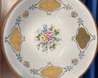 HHC211-Rare Vintage Limoges Gilded Serving Bowl