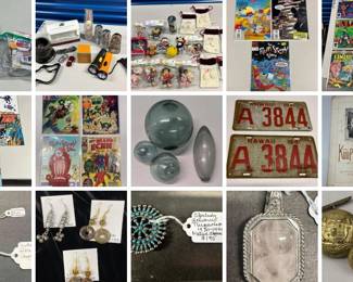 HAPPY HAWAIIAN COLLECTIBLES CTBids Online Auction • Bidding Ends 07/10/25 • Pickup 07/12/25
Aloha! Welcome to our Happy Hawaiian Collectibles Auction! This auction features antique Hawaiiana collectibles including ephemera, books, music, postcards, yearbooks, photos, a 14k ring and more. You will also find modern and vintage collectibles including comics, toys and more. Also featured in this auction are exquisite pieces of jewelry by the one and only Myrna Lee Chang, perfect for gifts and dare we say, Christmas! There's something for everyone!