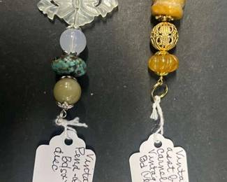 HHC473 2 Myrna Lee Chang Vintage Jade Pendants