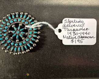HHC492 Myrna Lee Chang Southwest Turquoise Pin