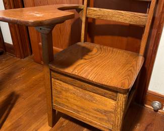 1930’s Solid Oak School Desk $60