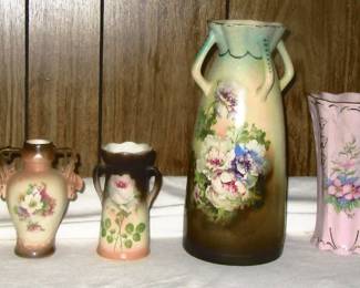 Small collection of Czechoslovakia vases and misc..