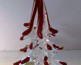 9-inch Marano clear Christman tree, Has factory sticker.
