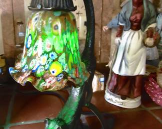 Metal cat lamp.