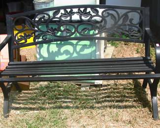 Metal Park bench. Located in shed next to barn. NOTICE grass and field are every bumpy, do look were you are going carefully