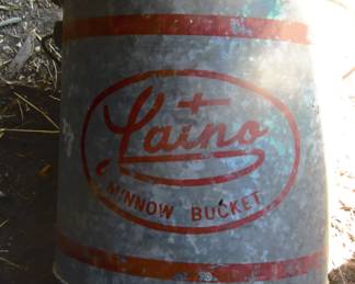 Vintage minnow bucket, complete with liner,