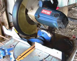 Another view of the Ryobi chop saw and stand, tested works fine.