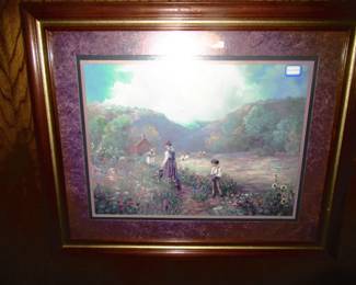 Numerous wall art and prints, 2 Dalhart Windberg prints and others.