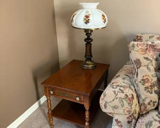 lamp and Hitchcock end table