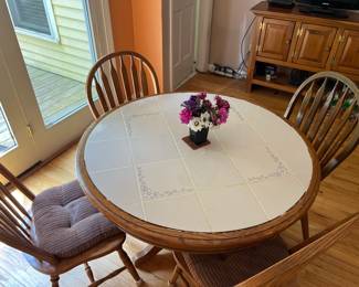 Tile top kitchen table + chairs