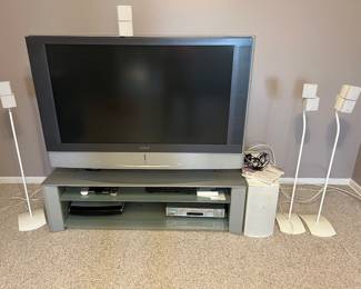 TV, Stand and Bose Speakers