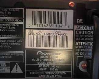 Pioneer receiver VSX-TXV81