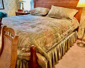 King pine bed with low footboard