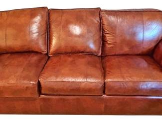Thomasville Cognac Leather Sofa