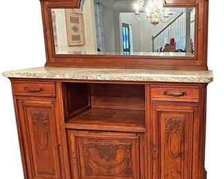 Vintage Marble Top Buffet