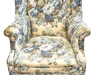 Floral Upholstered Arm Chair