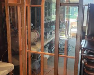 Beautiful Glass  Cabinet With Glass Shelves And Lighted 