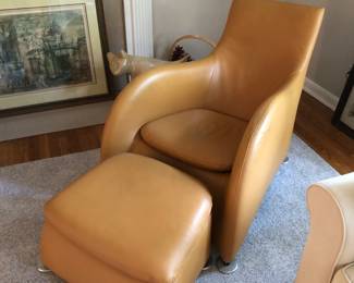 Fine Gerard Van Den Berg, Montis leather chair & ottoman 