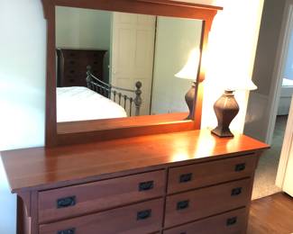 Very finely crafted & dovetailed cherry wood Arts & Crafts Mission Style dresser