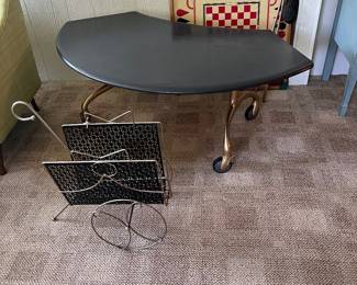 MCM table and magazine rack. 