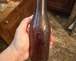 RARE STRAIGHT SIDED AMBER COCA COLA BOTTLE PITTSBRUGH PENNSYLVANIA