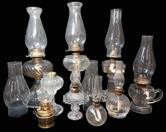 Vintage Clear Glass Oil Lamps