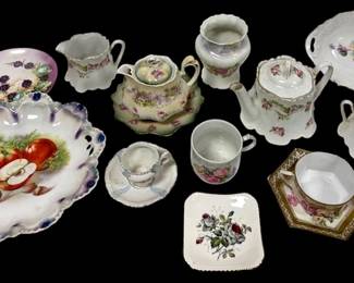 Pink White Floral China