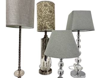 Four Gray Silver Lamps
