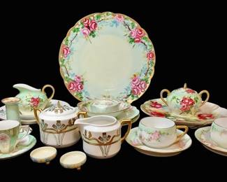 Mint Green Floral China Bavarian, Austrian, CT ACT Wasser