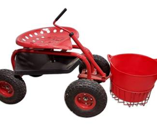 Ironton Rolling Gardening Seat With Bucket