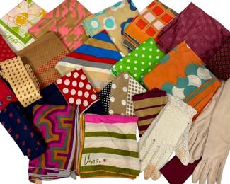 Vintage Mostly 100 Silk Scarves Gloves