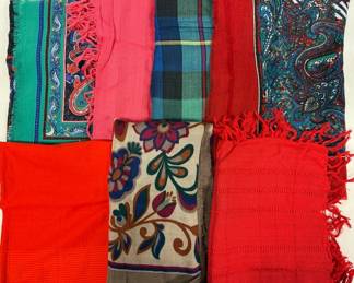 7 Vintage Cotton Scarves Thicker Warmer
