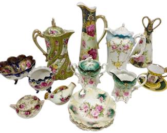 Gold Rimmed Floral China RS Prussia, More