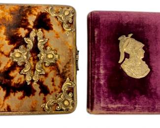 Two Antique Victorian Photo Albums with Old Photographs