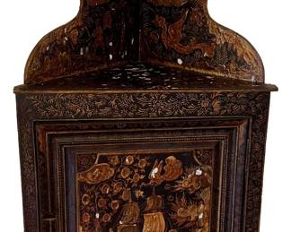 Papier Mache Corner Cabinet