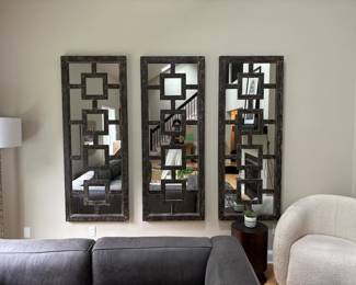 Three decorative wall mirrors purchased in 2023 at HomeGoods for $149/ea. Excellent condition, no signs of wear.