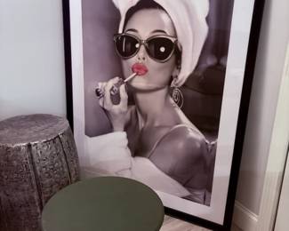 Large framed Audrey Hepburn wall art