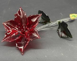 Waterford Crystal Poinsettia Sculpture