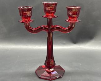Marquis by Waterford Marquis Red 3-Arm Candelabra